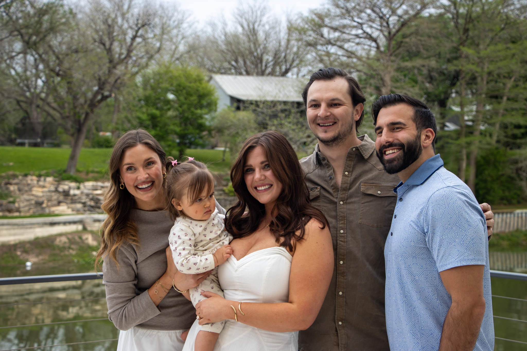 Couple celebrating with family and friends